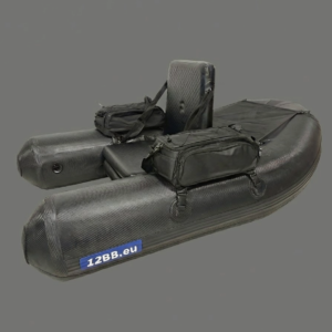 Czarny belly boat 12BB JUMBO S Special Carbon Edition z materiału PVC o strukturze carbonu.