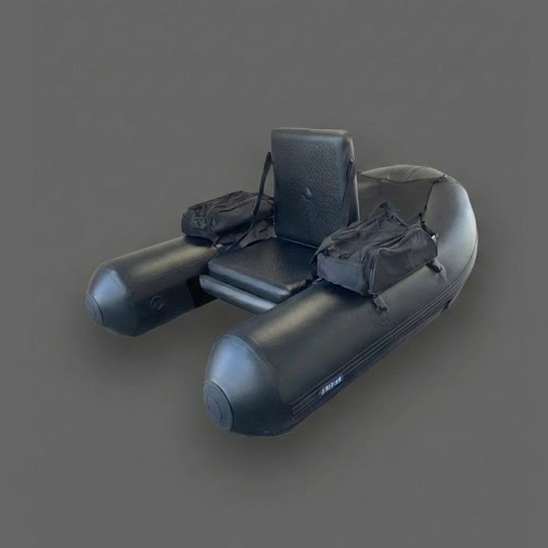 Belly boat 12BB typ JUMBO S 190x120 cm w kolorze czarnym z wysokim siedziskiem.