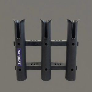 Potrójny uchwyt na wędki do bellyboatu Fasten Plug z trzema tubami – widok z przodu