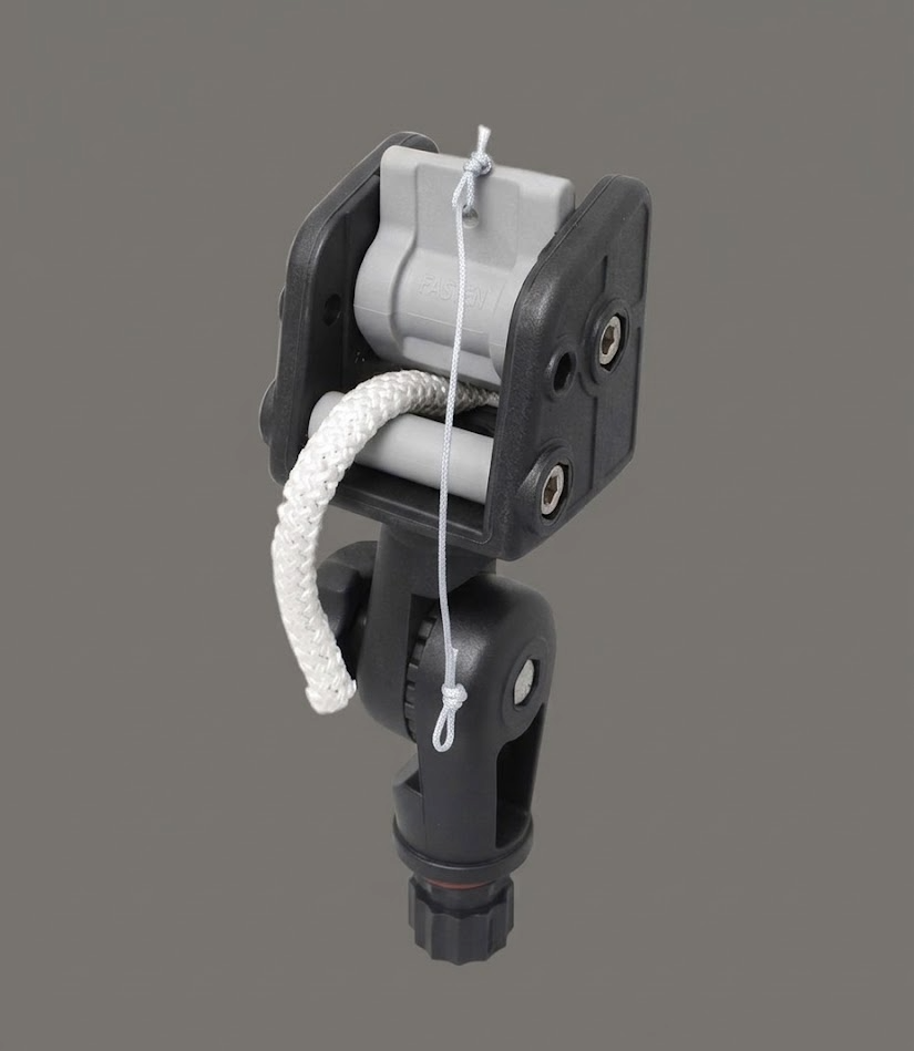 Uchwyt kotwicy Al003 do bellyboatu z regulacją kąta i blokadą jednokierunkową – widok frontalny