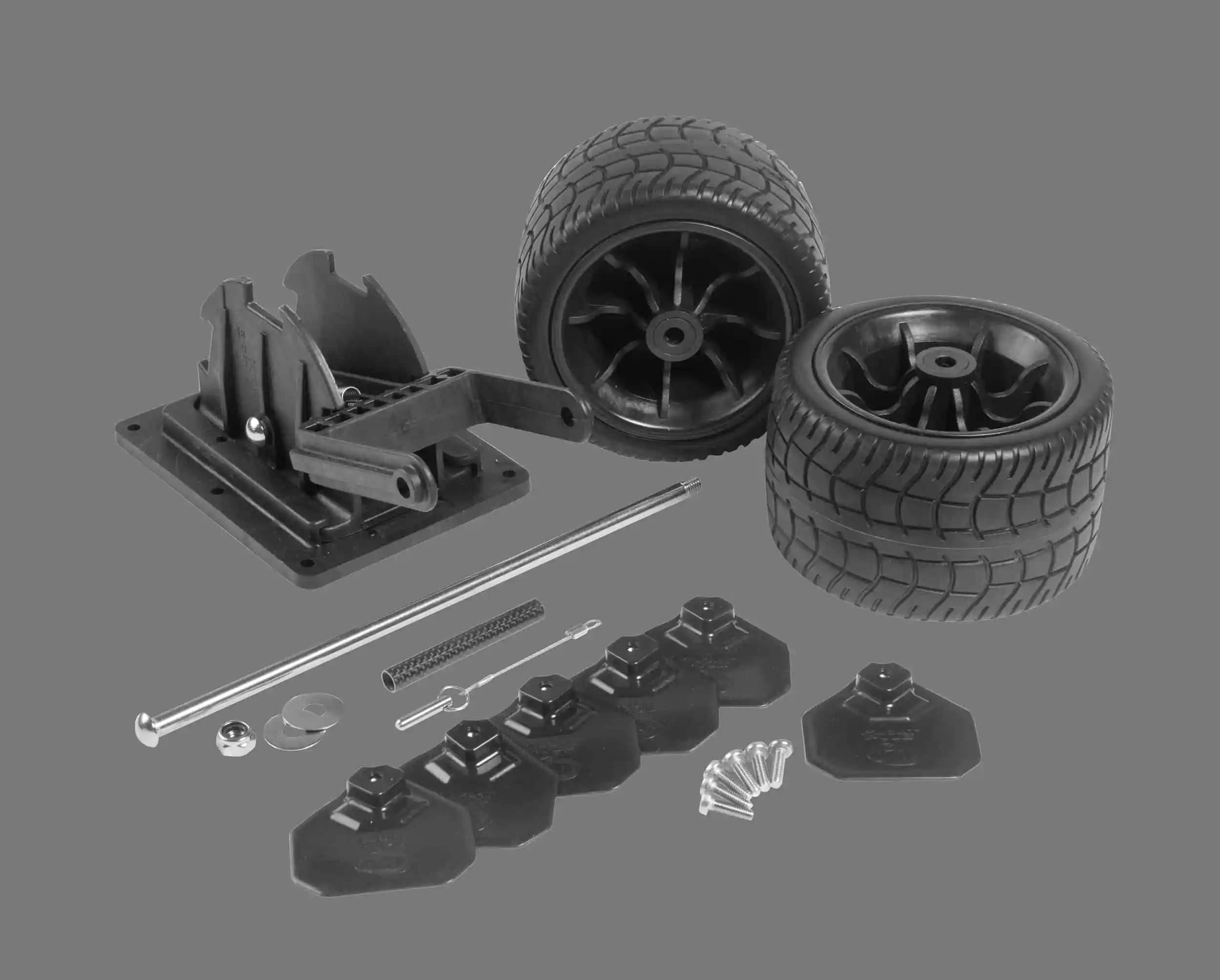 Zestaw kółek Float Plus Premium Wheel Set do transportu bellyboatu – 2 koła gumowe, statyw i mocowanie